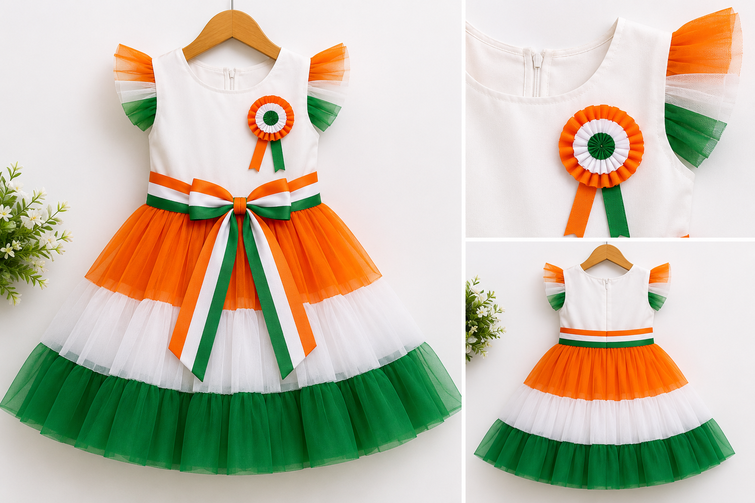 Independence Day Kids Tri-color Dress