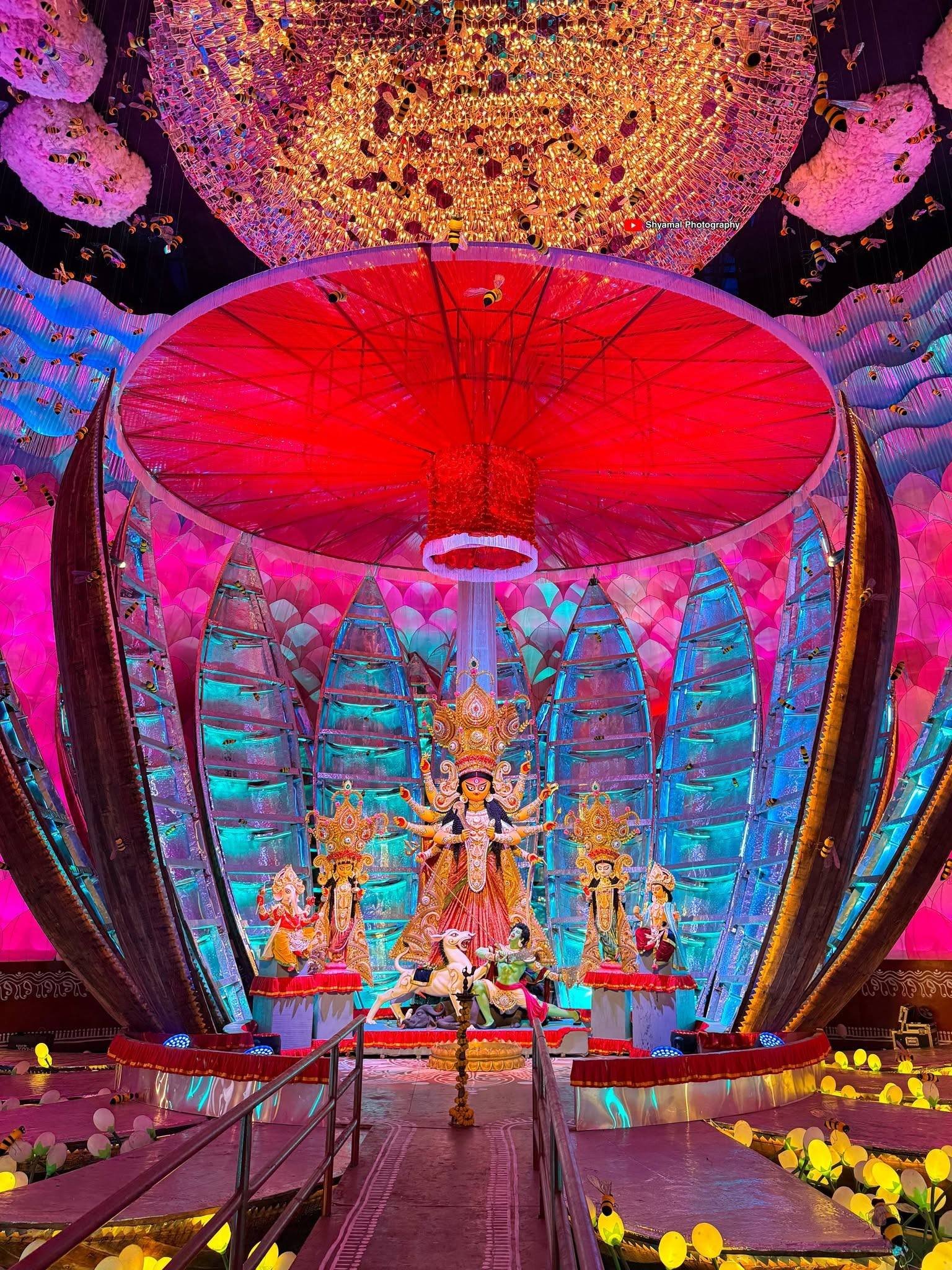Newtown Sarbojanin Durgotsav Durga Puja pandal — North-East Kolkata 2026