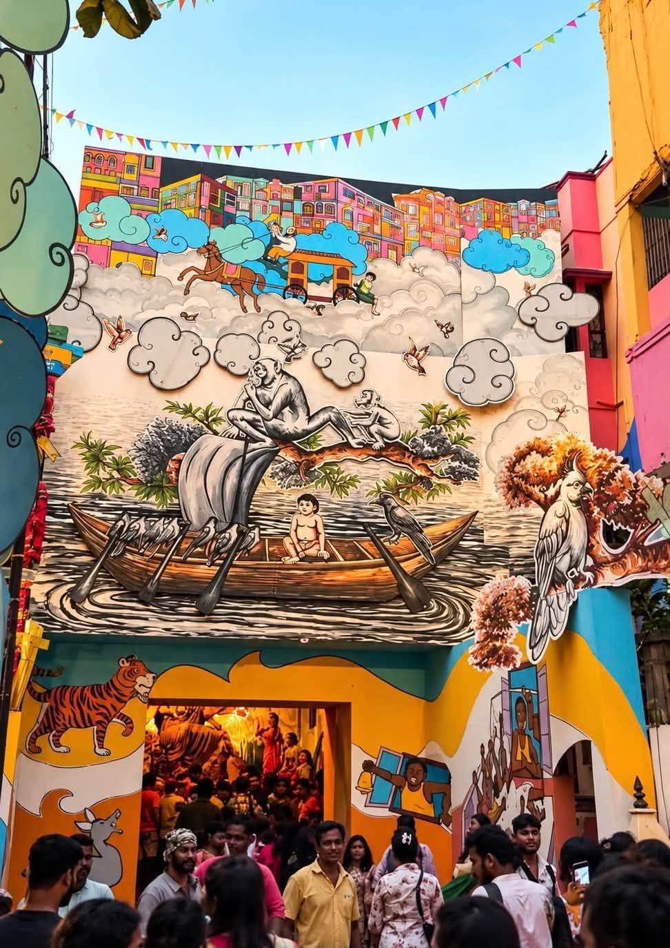 Hatibagan Nabin Pally Durga Puja Durga Puja pandal — North Kolkata 2026