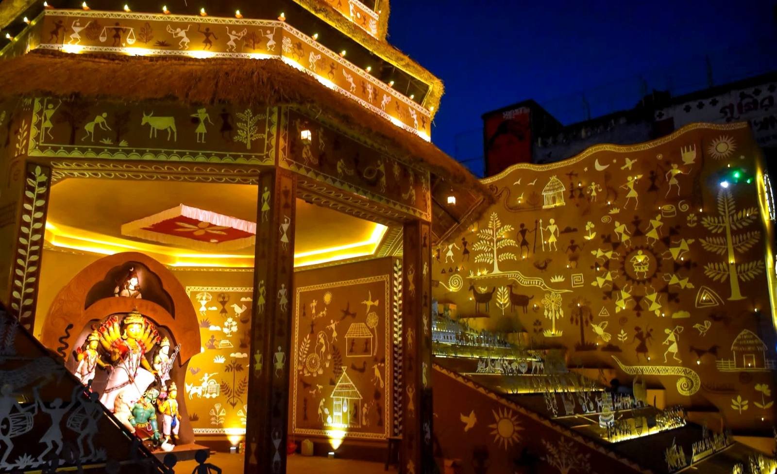 Kashi Bose Lane Sarbojanin Durga Puja pandal — North Kolkata 2026