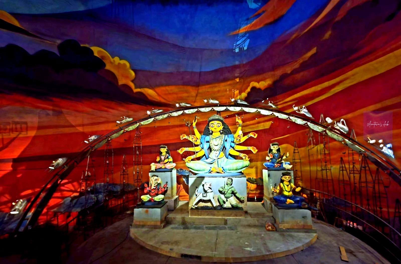 Rajdanga Naba Uday Sangha Durga Puja pandal — South Kolkata 2026