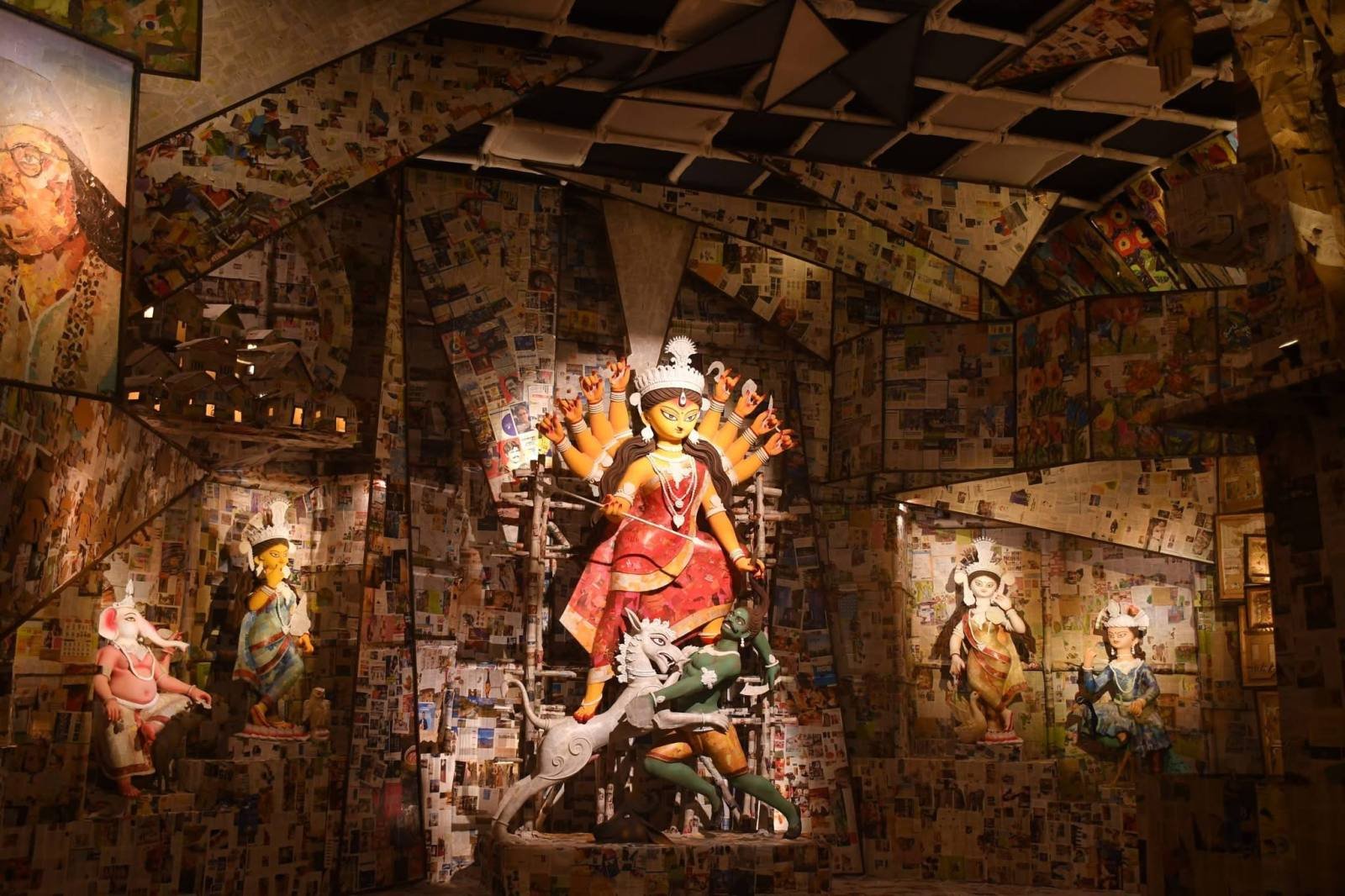 Railpukur United Club Durga Puja pandal — North-East Kolkata 2026