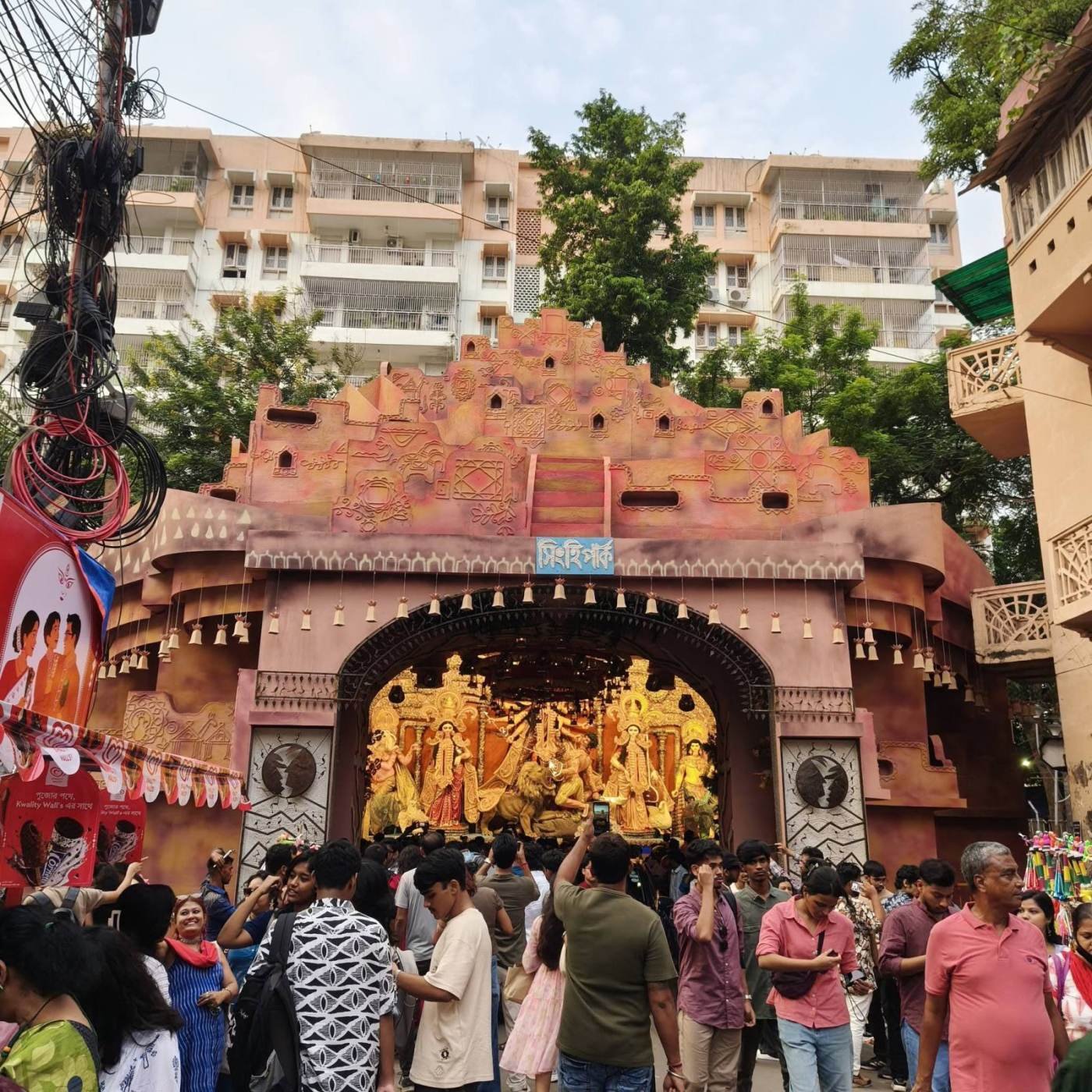 Singhi Park Sarbojanin Durga Puja pandal — South Kolkata 2026